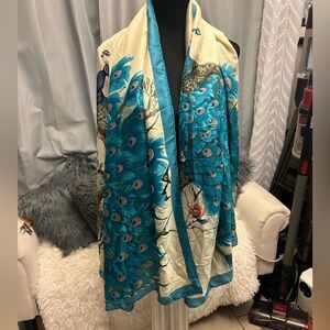 Peacock Scarf  Soft Feel Scarf Ladies Elegant Art Print Scarf Large Shawl
